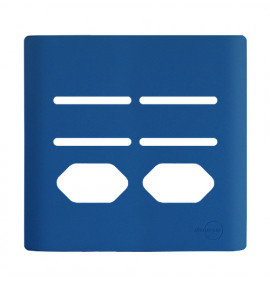 Placa p/ 4 Interruptores + 2 Tomadas 4x4 - Novara Azul Fosco